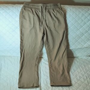 Willit Woman's Brown/khaki Linen/Cotton Pants,Size L.
